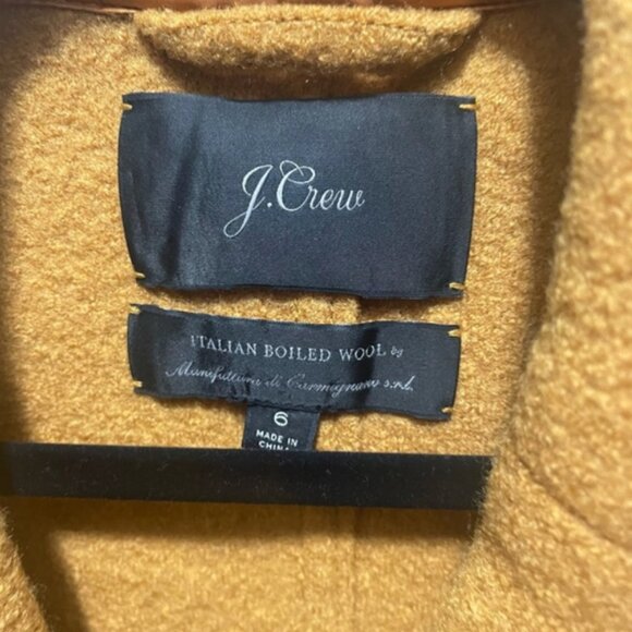 J Crew NEW Daphne boiled wool topcoat jacket Coat 6 Mustard Yellow - Picture 5 of 8
